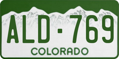 CO license plate ALD769