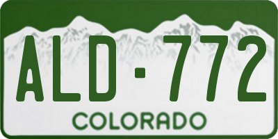 CO license plate ALD772
