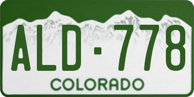 CO license plate ALD778
