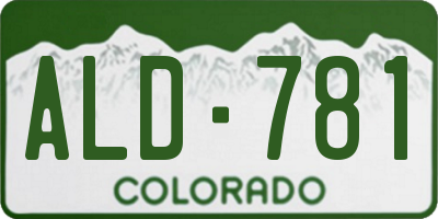 CO license plate ALD781