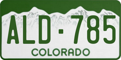 CO license plate ALD785