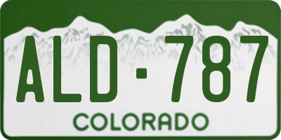 CO license plate ALD787