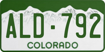 CO license plate ALD792