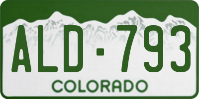 CO license plate ALD793