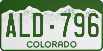 CO license plate ALD796