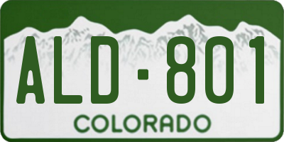 CO license plate ALD801