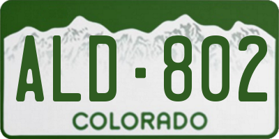 CO license plate ALD802