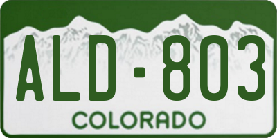 CO license plate ALD803