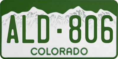 CO license plate ALD806