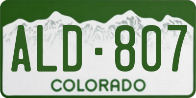 CO license plate ALD807