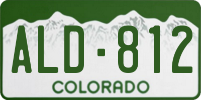 CO license plate ALD812