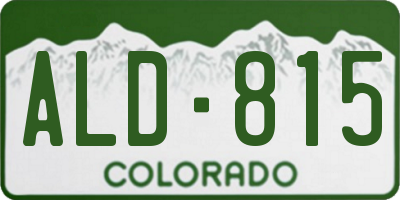 CO license plate ALD815