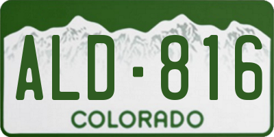 CO license plate ALD816