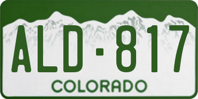 CO license plate ALD817