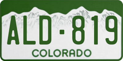 CO license plate ALD819