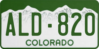 CO license plate ALD820