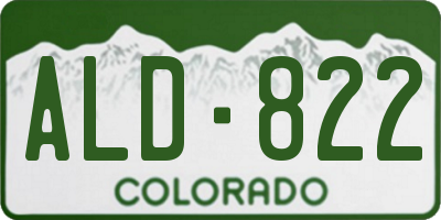 CO license plate ALD822
