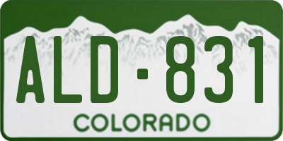CO license plate ALD831