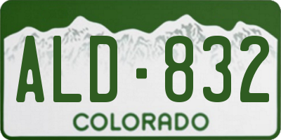 CO license plate ALD832
