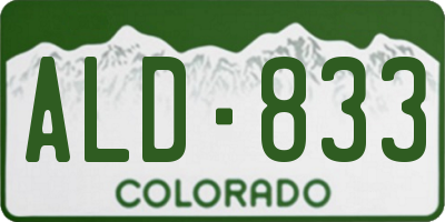 CO license plate ALD833