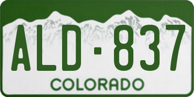 CO license plate ALD837