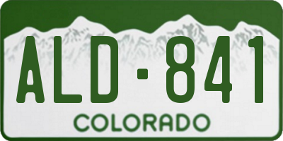 CO license plate ALD841
