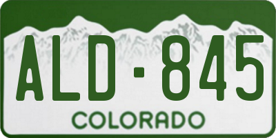 CO license plate ALD845
