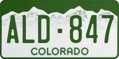 CO license plate ALD847