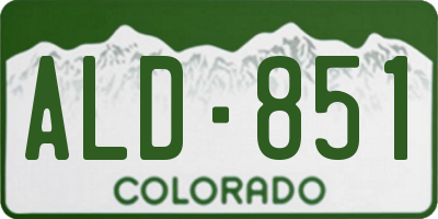 CO license plate ALD851