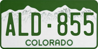 CO license plate ALD855