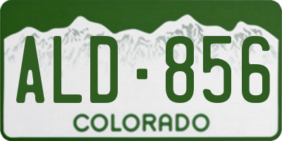 CO license plate ALD856