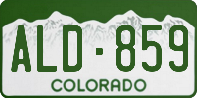CO license plate ALD859