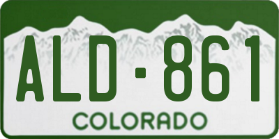CO license plate ALD861