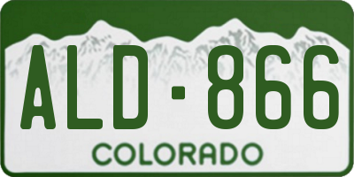 CO license plate ALD866