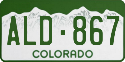 CO license plate ALD867