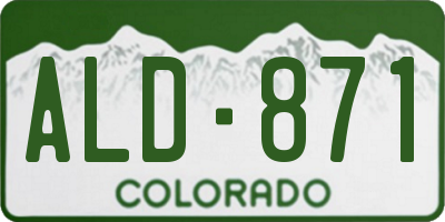 CO license plate ALD871