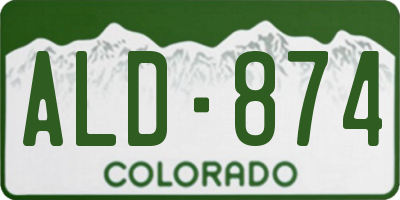 CO license plate ALD874