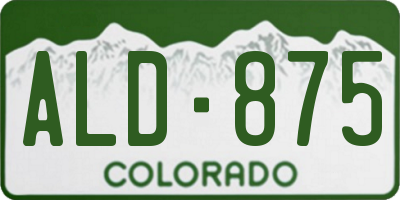 CO license plate ALD875