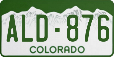 CO license plate ALD876