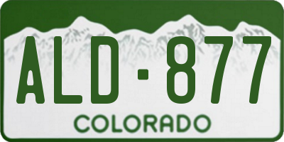 CO license plate ALD877