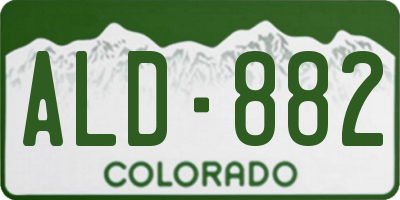 CO license plate ALD882