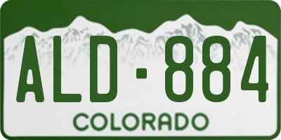 CO license plate ALD884