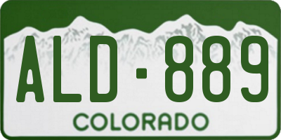 CO license plate ALD889