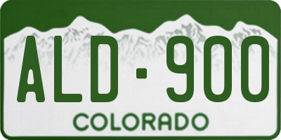 CO license plate ALD900