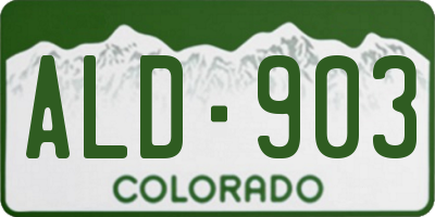 CO license plate ALD903