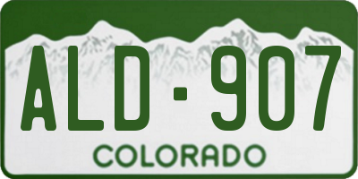 CO license plate ALD907