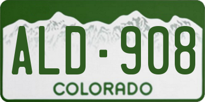 CO license plate ALD908