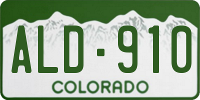 CO license plate ALD910