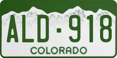 CO license plate ALD918