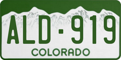 CO license plate ALD919